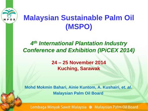 Pdf Malaysian Sustainable Palm Oil Mspo Iipm My Mohd Mokmin