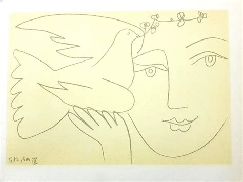 After Pablo Picasso Face Of Peace Lithograph Vinterior