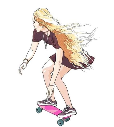 Skateboard Girl Girls Cartoon Art Anime Art Girl Skateboarder