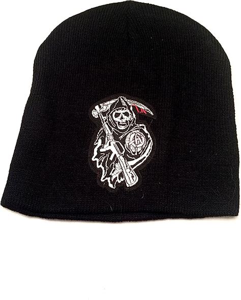 Sons Of Anarchy Samcro Patch Knit Beanie Hat At Amazon Mens Clothing Store