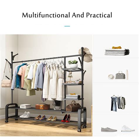 Clothing shelving storage racks for hanging garments in museums and athletic facilities stores uniforms costumes, and dresses safely and efficiently. Clothing Garment Rack Heavy Duty Clothes Rack Portable ...