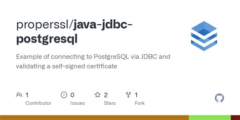 GitHub Properssl Java Jdbc Postgresql Example Of Connecting To