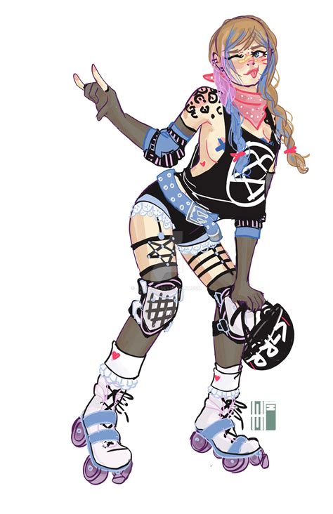 Roller Gurl by JaariKou | Roller derby tattoo, Roller skating outfits, Roller derby girls