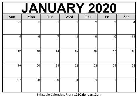 Monday Thru Friday Calendar 2020 Template Calendar Printables Free