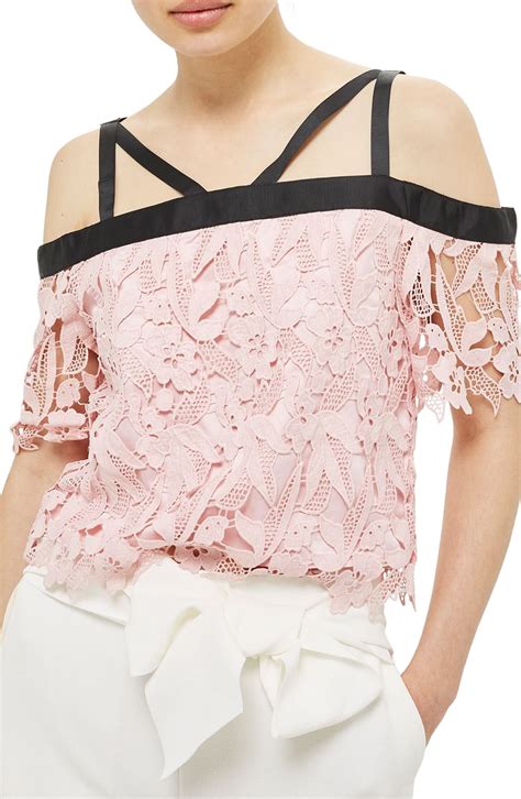 Topshop Strappy Lace Top Nordstrom