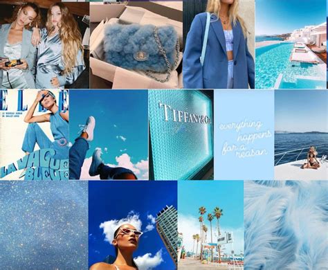 Boujee Blue Aesthetic Wall Collage Kit Digital Download Etsy Uk