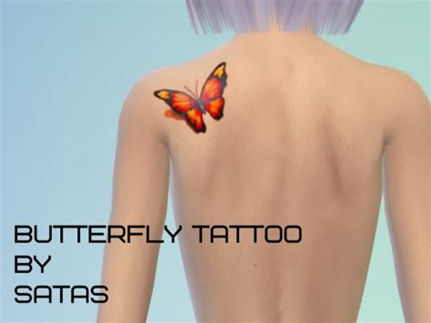 The Sims Resource Butterfly Tattoo By Satas • Sims 4 Downloads