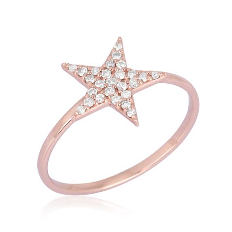 Rose Gold Star Diamond Ring