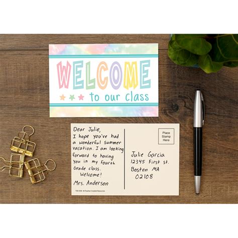 Pastel Pop Welcome Postcards Tcr8434 Teacher Created Resources