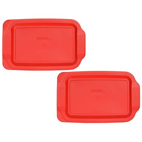 Pyrex Replacement Lid 233 Pc 3 Qt Red Plastic Rectangle Cover 2 Pack New 5081943213981 Ebay