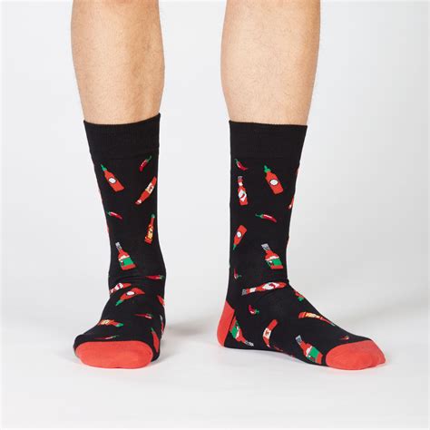 Hot Sauce Mens Crew Socks Novelty Food Socks Sock It To Me