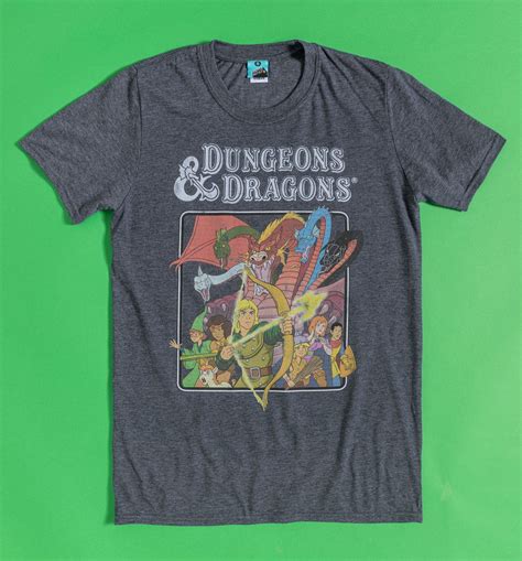 Dungeons And Dragons Cartoon Navy Marl T Shirt