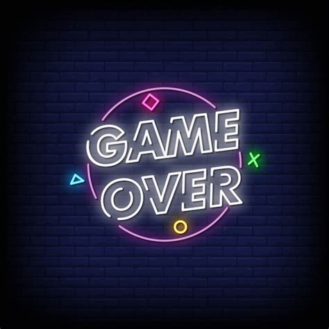 Premium Vector Game Over Neon Signs Style Text