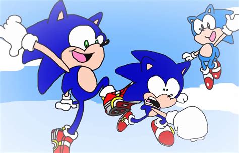 Modern Sonic And Classic Sonic Meet Dreamcast Sonic In Sonic Forces