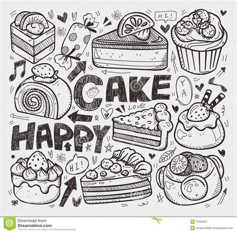 Doodle Cake Element Stock Vector Illustration Of Muffin 31909267