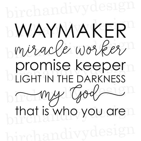 Waymaker Miracle Worker Promise Keeper My God Svg Dxf Png Etsy