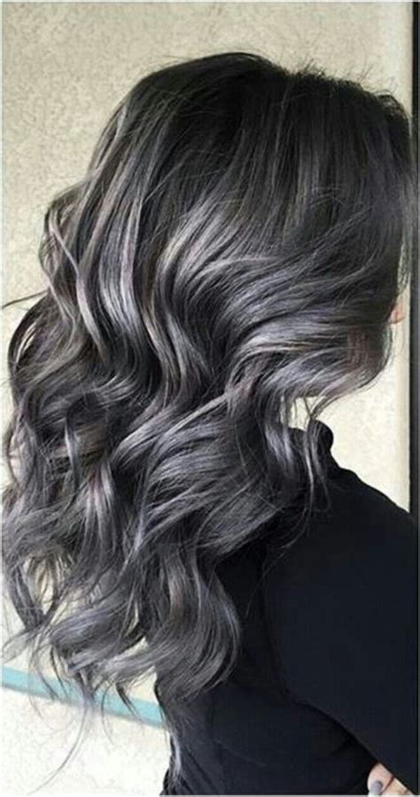 Dark Hair With Silver Highlights Waypointhairstyles