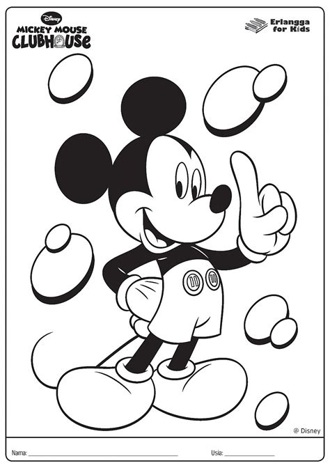 Gambar Mickey Mouse Hitam Putih Untuk Mewarnai Jual Kertas Mewarnai