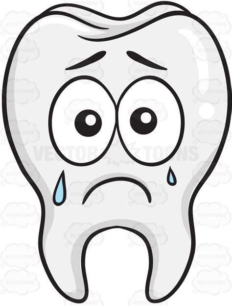 Tooth Expressing Sadness By Crying Sadness Vector Clipart And Teeth