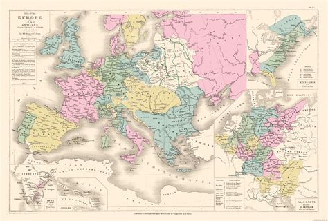 International Map Europe 1715 1789 Drioux 1882 3404 X 23