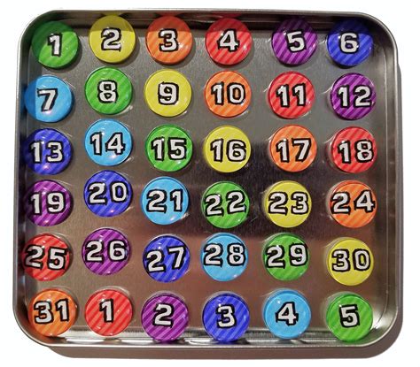 Glass Rainbow Number Magnets Calendar