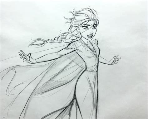 Fabulous Concept Art Images With Elsa In Action From Frozen 2 Movie