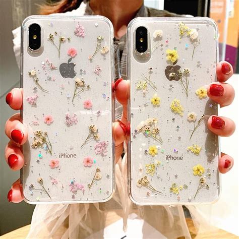 AESTHETIC SOFT FLOWERS TRANSPARENT PHONE CASE Floral Iphone Case