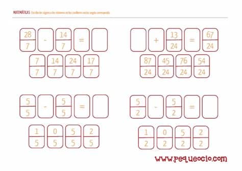 Los ejercicios de estimulación cognitiva de la atención ayudan a mejorar el tdah, o trastorno del déficit de atención e hiperactividad. 50 fichas de matemáticas para descargar gratis - Pequeocio