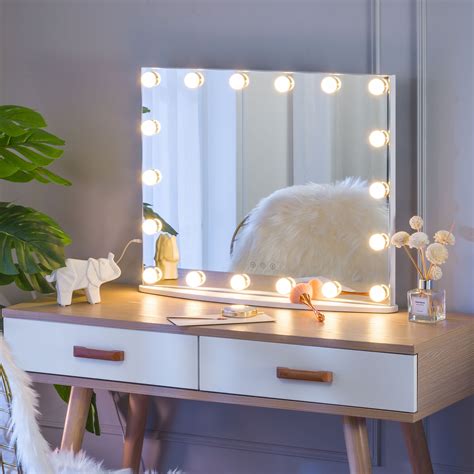 Luxfurni Makeup Mirror With Vanity Lights Large Hollywood Mirrors
