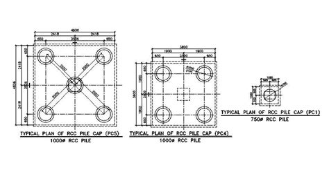 A Typical Plan Of Rcc Pile Cap Detail Drawing Presented In This File