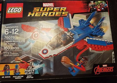 Lego 76076 Captain America Jet Pursuit Building Kit 160 Pieces
