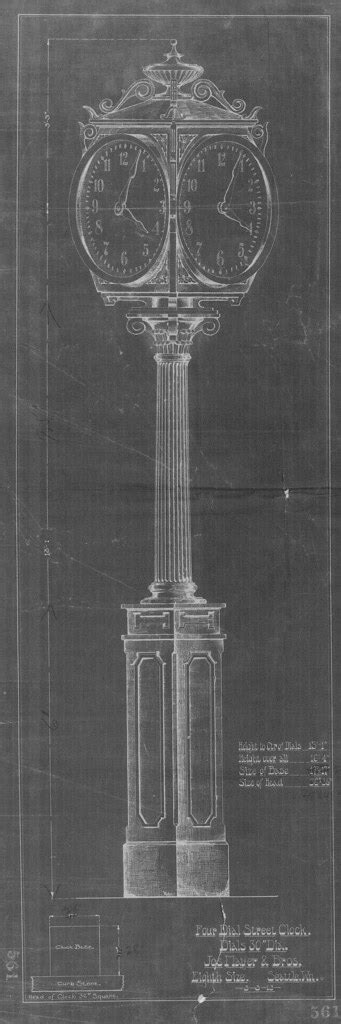 Joseph Mayer 4 Dial Clock Blueprint Seattle 1913 Flickr