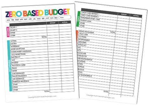 Zero Based Budget Free Printable Budgeting Template Budget Printables Budget Template