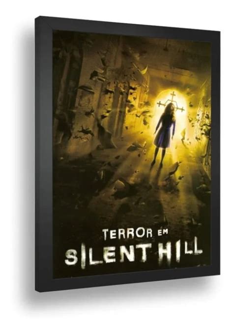 Quadro Emoldurado Poste Terror Em Sillent Hill Terror Games
