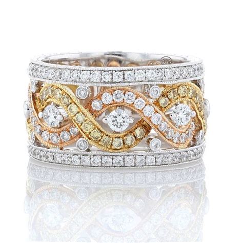 Tri Color White And Yellow Diamond Ring Fox Fine Jewelry