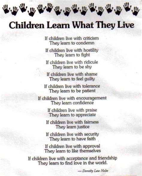 Children Learn What They Live Kids Learning Cool Words