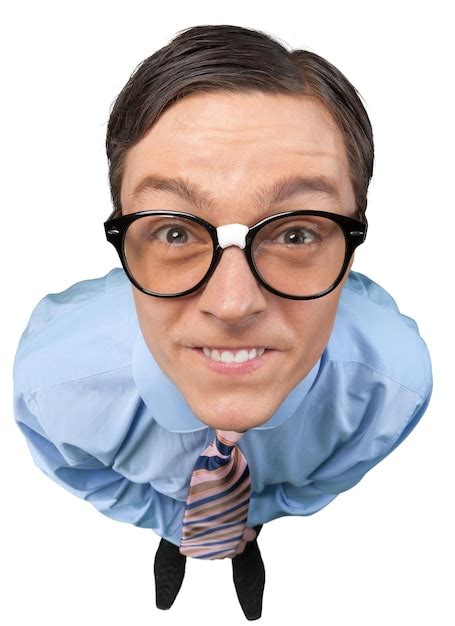 Premium Photo Young Nerd Man Isolated On White Background