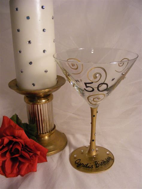Birthday Martini Glass With Swarovski Crystals Perfect For Etsy