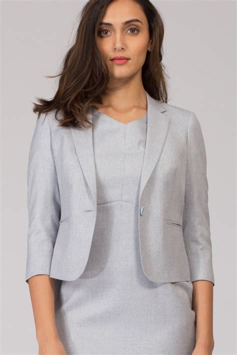 Stone Blue Semi Formal Blazer Formal Jackets For Women Formal Suits