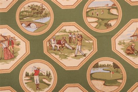 Thibaut Golf F96301 Printed Cotton Blend Drapery Fabric In