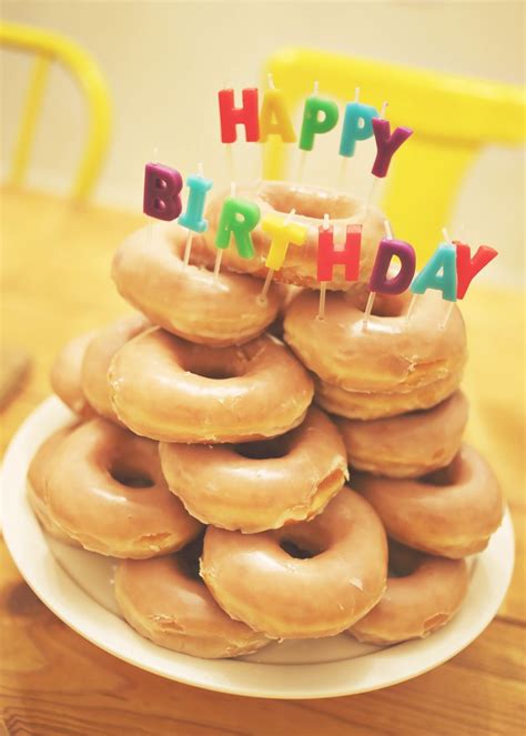 Birthday Idea New Birthday Cake Donut Birthday Cake Krispy Kreme