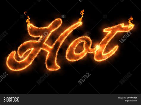 Burning Hot Fire Word Image And Photo Free Trial Bigstock