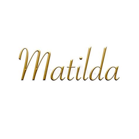 Matilda Female Name Gold 3d Icon On White Background Decorative