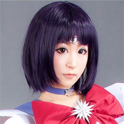 Top Quality Fahion Style Sailor Moon Saturn Annie Women Girl Halloween Party Cosplay Wig Tomoe
