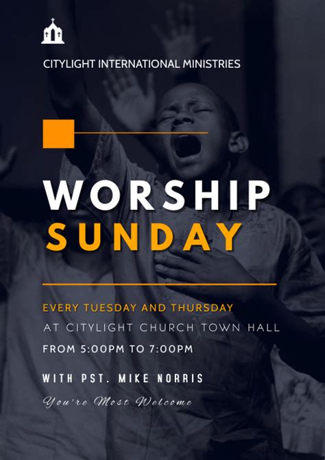 Worship Sunday Flyer Template Postermywall