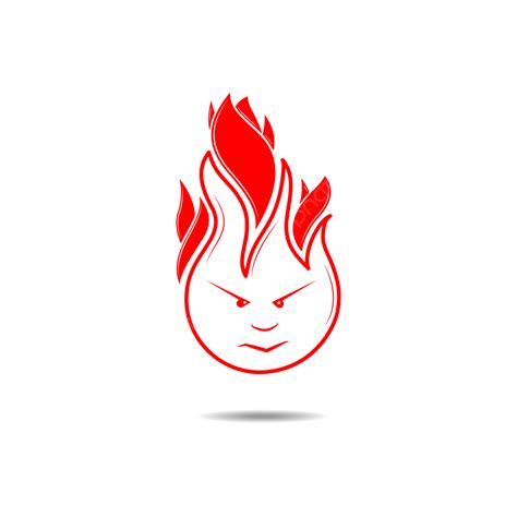 Angry Fire Emoticon In Red Fire Emoticon Flame Png And Vector With