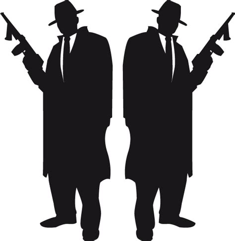 Gangster Silhouettes Standing Together Clipart Full Size Clipart