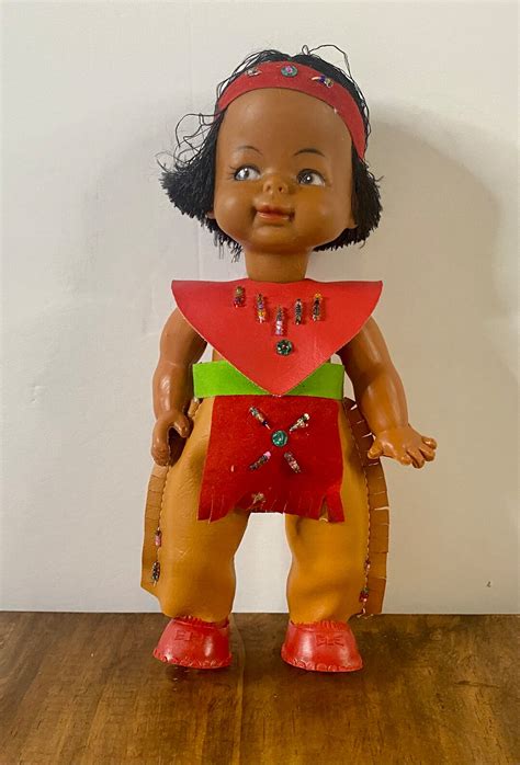 Vintage Native American Indian Doll Hong Kong 1960 S Etsy