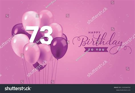 Happy 73 Birthday Greeting Card Vector Stock Vector Royalty Free