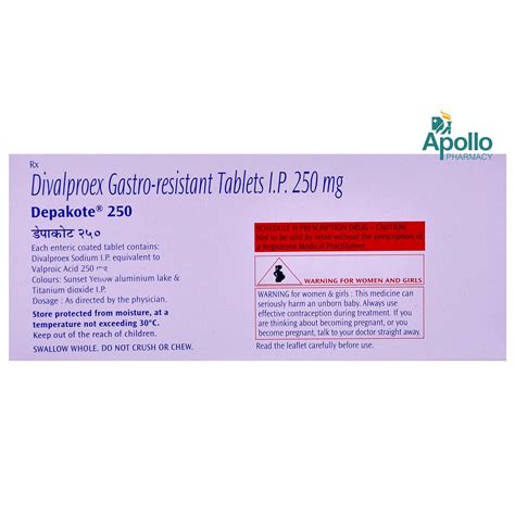 Depakote 250 Tablet 15s Price Uses Side Effects Composition